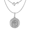 Picture of Round Shape Sterling Silver St Jude Medal Necklace for Women and Men Nickel Free Italy 16-24 inch