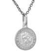 Picture of 12mm Tiny Sterling Silver St Christopher Medal Necklace for Women 1/2 inch Round Nickel Free Italy