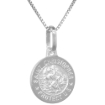 Picture of 12mm Tiny Sterling Silver St Christopher Medal Necklace for Women 1/2 inch Round Nickel Free Italy