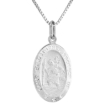 Picture of 23mm Sterling Silver Oval St Christopher Medal Necklace 7/8 inch tall Nickel Free Italy