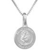 Picture of 12mm Dainty Sterling Silver St Anthony Medal Necklace 1/2 inch Round Nickel Free Italy