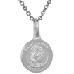 Picture of 12mm Dainty Sterling Silver St Anthony Medal Necklace 1/2 inch Round Nickel Free Italy