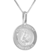 Picture of 12mm Dainty Sterling Silver St Anthony Medal Necklace 1/2 inch Round Nickel Free Italy