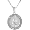 Picture of 12mm Dainty Sterling Silver St Anthony Medal Necklace 1/2 inch Round Nickel Free Italy