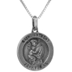 Picture of 12mm Dainty Sterling Silver St Anthony Medal Necklace 1/2 inch Round Nickel Free Italy