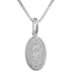 Picture of 16mm Sterling Silver Guadalupe Medal Necklace 5/8 inch Oval Nickel Free Italy