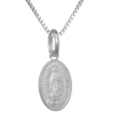 Picture of 16mm Very Tiny Sterling Silver Guadalupe Medal Necklace 5/8 inch Oval Nickel Free Italy