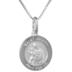 Picture of 15mm Dainty Sterling Silver St Joseph Medal Necklace 5/8 inch Round Nickel Free Italy