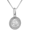 Picture of 12mm Dainty Sterling Silver St Joseph Medal Necklace 1/2 inch Round Nickel Free Italy