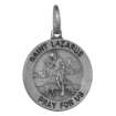 Picture of 18mm Sterling Silver St Lazarus Medal Necklace for Men and Women 3/4 inch Round Nickel Free Italy with or Without Chain