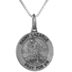 Picture of 18mm Sterling Silver St Lazarus Medal Necklace for Men and Women 3/4 inch Round Nickel Free Italy with or Without Chain