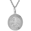 Picture of 18mm Sterling Silver St Lazarus Medal Necklace for Men and Women 3/4 inch Round Nickel Free Italy with or Without Chain