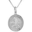 Picture of 18mm Sterling Silver St Lazarus Medal Necklace for Men and Women 3/4 inch Round Nickel Free Italy with or Without Chain