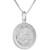 Picture of 3/4 inch Sterling Silver St Michael Medal Necklace for Men and Women 18mm Round Nickel Free Italy