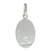 Picture of 16mm Dainty Sterling Silver Miraculous Medal Necklace Oval Virgin Mary Italy 5/8 inch