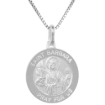 Picture of 18mm Sterling Silver St Barbara Medal Necklace 3/4 inch Round Nickel Free Italy