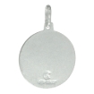 Picture of 18mm Sterling Silver Mother Mary and Jesus Medal Necklace 3/4 inch Round