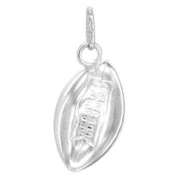 Picture of Sterling Silver Football Necklace 3-D Hollow Italy 7/8 inch 0.8mm Chain