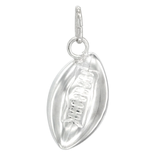 Picture of Sterling Silver Football Necklace 3-D Hollow Italy 7/8 inch 0.8mm Chain