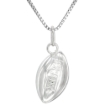 Picture of Sterling Silver Football Necklace 3-D Hollow Italy 7/8 inch 0.8mm Chain