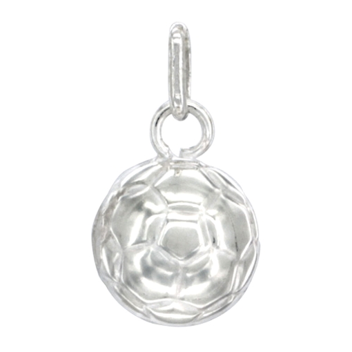 Picture of Sterling Silver Soccer Ball Necklace 3-D Hollow Italy 1/2 inch 0.8mm Chain