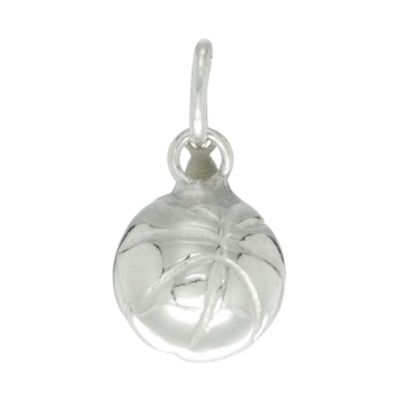 Picture of Sterling Silver Basketball Necklace 3-D Hollow Italy 1/2 inch 0.8mm Chain