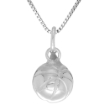 Picture of Sterling Silver Basketball Necklace 3-D Hollow Italy 1/2 inch 0.8mm Chain