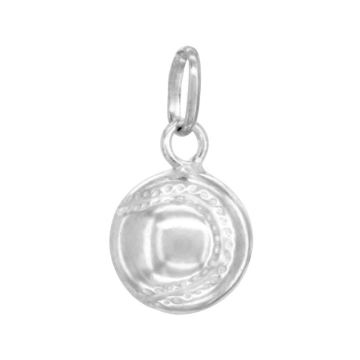 Picture of Sterling Silver Baseball Necklace 3-D Hollow Italy 1/2 inch 0.8mm Chain