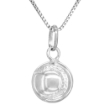 Picture of Sterling Silver Baseball Necklace 3-D Hollow Italy 1/2 inch 0.8mm Chain