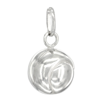 Picture of Sterling Silver Tennis Ball Necklace 3-D Hollow Italy 1/2 inch 0.8mm Chain
