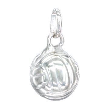 Picture of Sterling Silver Volleyball Necklace 3-D Hollow Italy 1/2 inch 0.8mm Chain