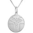 Picture of Sterling Silver Medical Alert Necklace Round Italy 3/4 inch
