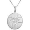Picture of Sterling Silver Medical Alert Necklace Round Italy 7/8 inch