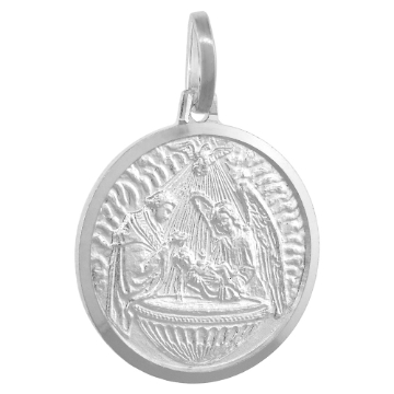 Picture of 18mm Sterling Silver Baptism Medal Necklace 3/4 inch Nickel Free Italy
