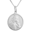 Picture of 18mm Sterling Silver Mother Mary and Jesus Medal Necklace 3/4 inch Round Nickel Free Italy