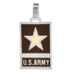 Picture of Sterling Silver US ARMY Necklace 1 1/4 inch Rectangular Brown Enamel Italy
