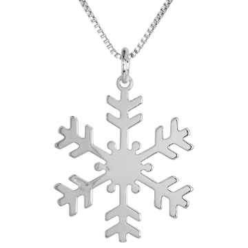 Picture of Sterling Silver Snowflake Necklace Italy 1 1/4 inch