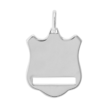 Picture of 2 Sizes Sterling Silver Engravable Disc Shield Dog Tag Pendant Necklace Italy with Chain