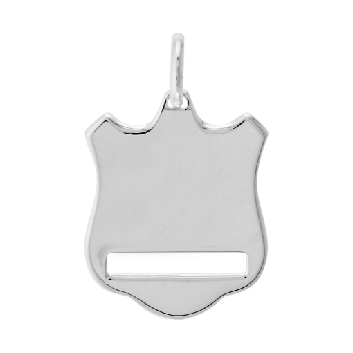 Picture of 2 Sizes Sterling Silver Engravable Disc Shield Dog Tag Pendant Necklace Italy with Chain