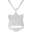 Picture of 2 Sizes Sterling Silver Engravable Disc Shield Dog Tag Pendant Necklace Italy with Chain