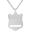Picture of 2 Sizes Sterling Silver Engravable Disc Shield Dog Tag Pendant Necklace Italy with Chain