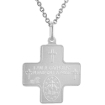 Picture of 22mm Sterling Silver 4-Way Cross Medal Necklace for Men & Women 1 inch Nickel Free Italy