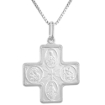 Picture of 22mm Sterling Silver 4-Way Cross Medal Necklace for Men & Women 1 inch Nickel Free Italy