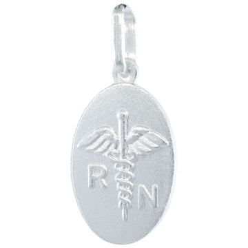 Picture of Sterling Silver Nursing Symbol Caduceus Necklace Italy 3/4 inch