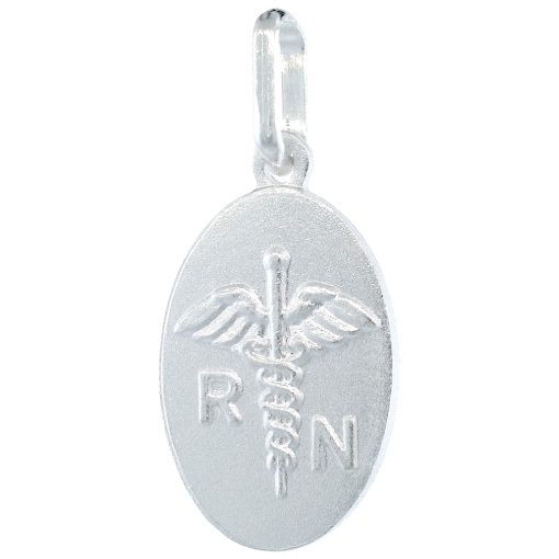 Picture of Sterling Silver Nursing Symbol Caduceus Necklace Italy 3/4 inch