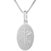 Picture of Sterling Silver Nursing Symbol Caduceus Necklace Italy 3/4 inch