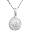 Picture of Dainty Sterling Silver Sun & Moon Reversible Medal Necklace 5/8 inch Round Italy