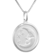 Picture of Sterling Silver Moon and Stars Medal Necklace 3/4 inch Round Italy