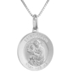 Picture of 19mm Sterling Silver St Joseph & christ Medal Necklace 3/4 inch Round Nickel Free Italy