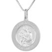 Picture of 21mm Sterling Silver St Joseph Medal Necklace 7/8 inch Round Nickel Free Italy